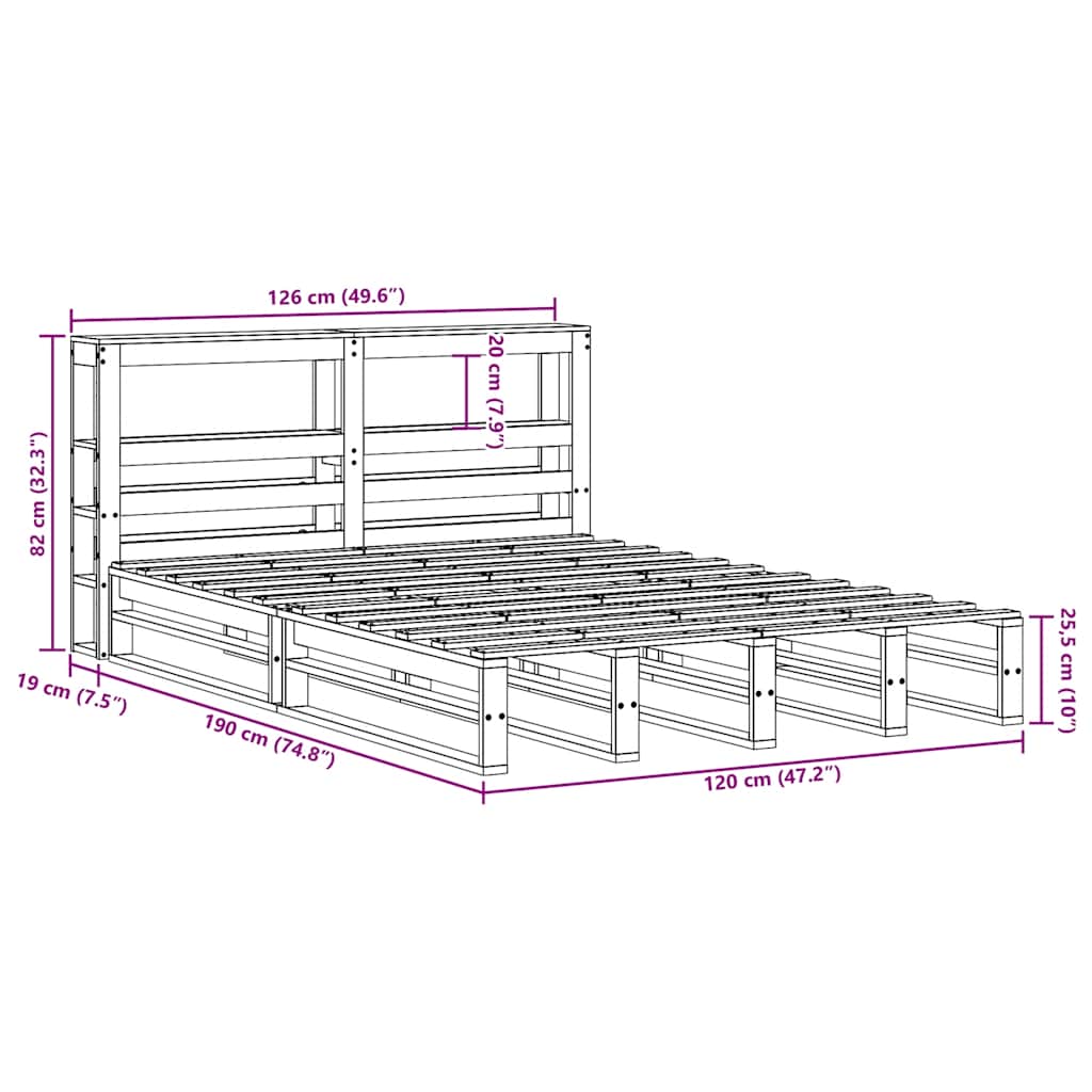 Bed Frame Without Mattress Small Double Solid Wood Pine