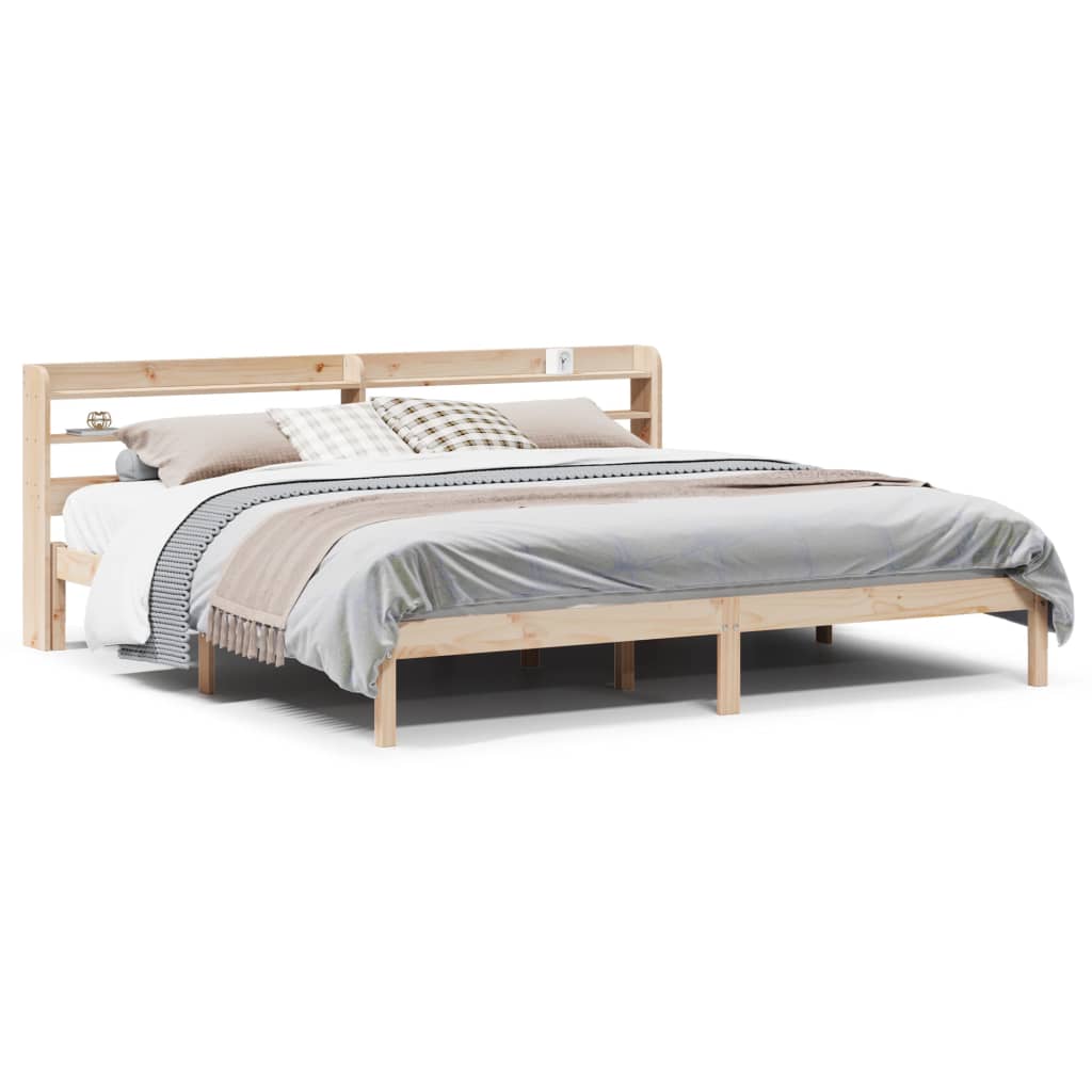 Bed Frame Without Mattress Solid Wood Pine