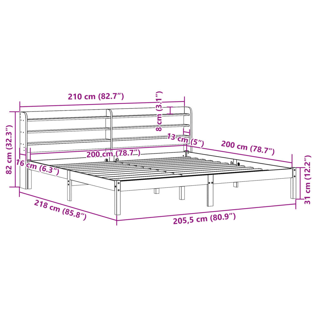 Bed Frame Without Mattress Solid Wood Pine