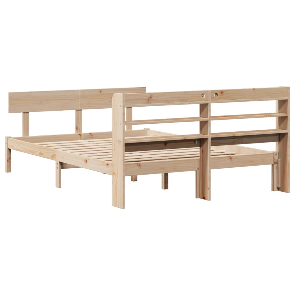 Bed Frame Without Mattress Solid Wood Pine