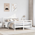 Bed Frame With Headboard Without Mattress White 140X200 Cm