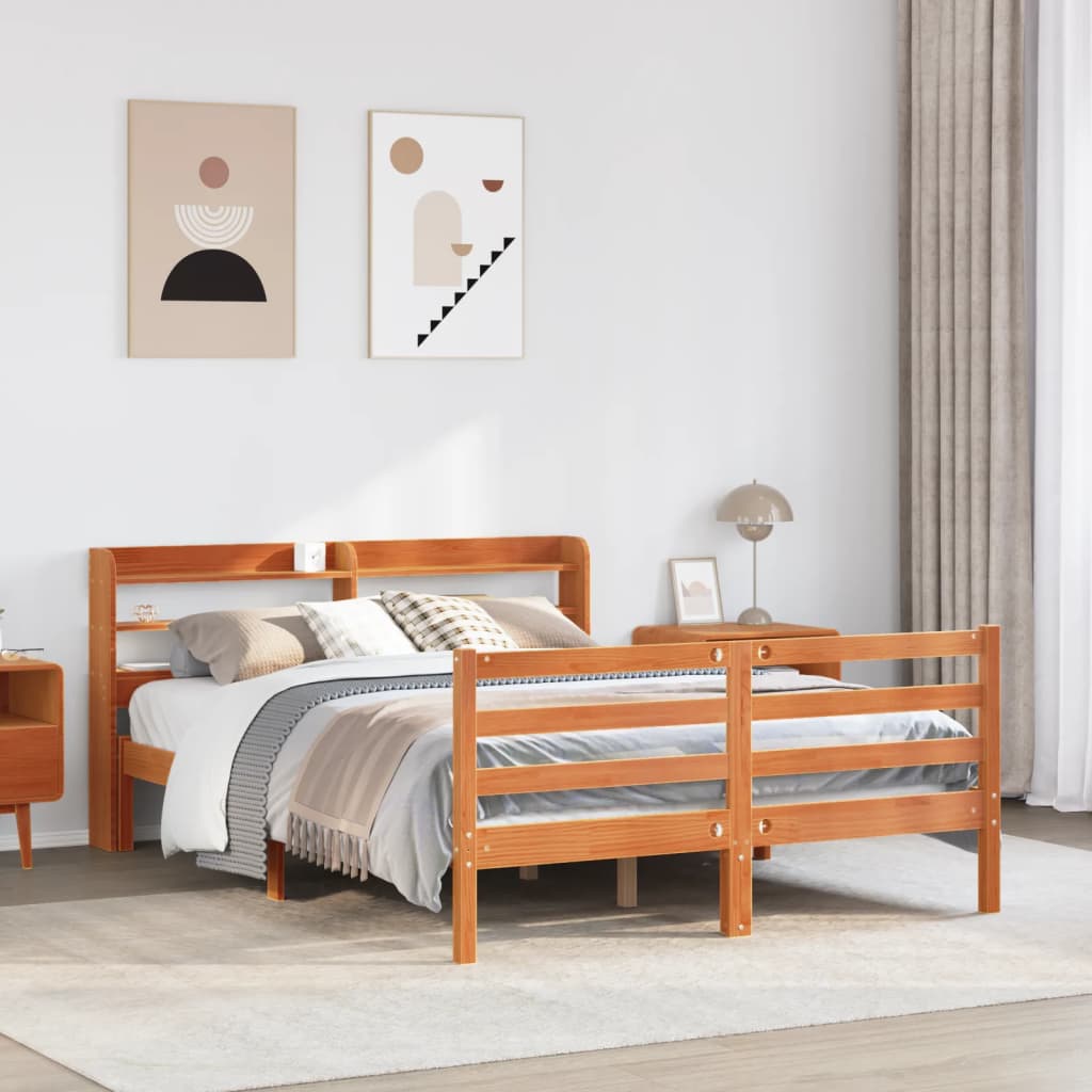 Bed Frame Without Mattress Solid Wood Pine