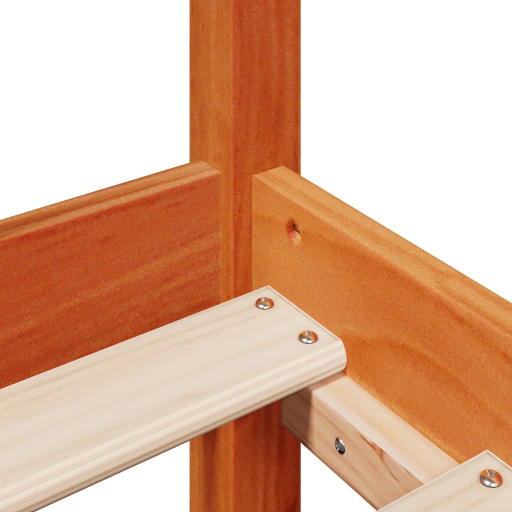 Bed Frame Without Mattress Wax Brown 140X200 Cm Solid Wood Pine
