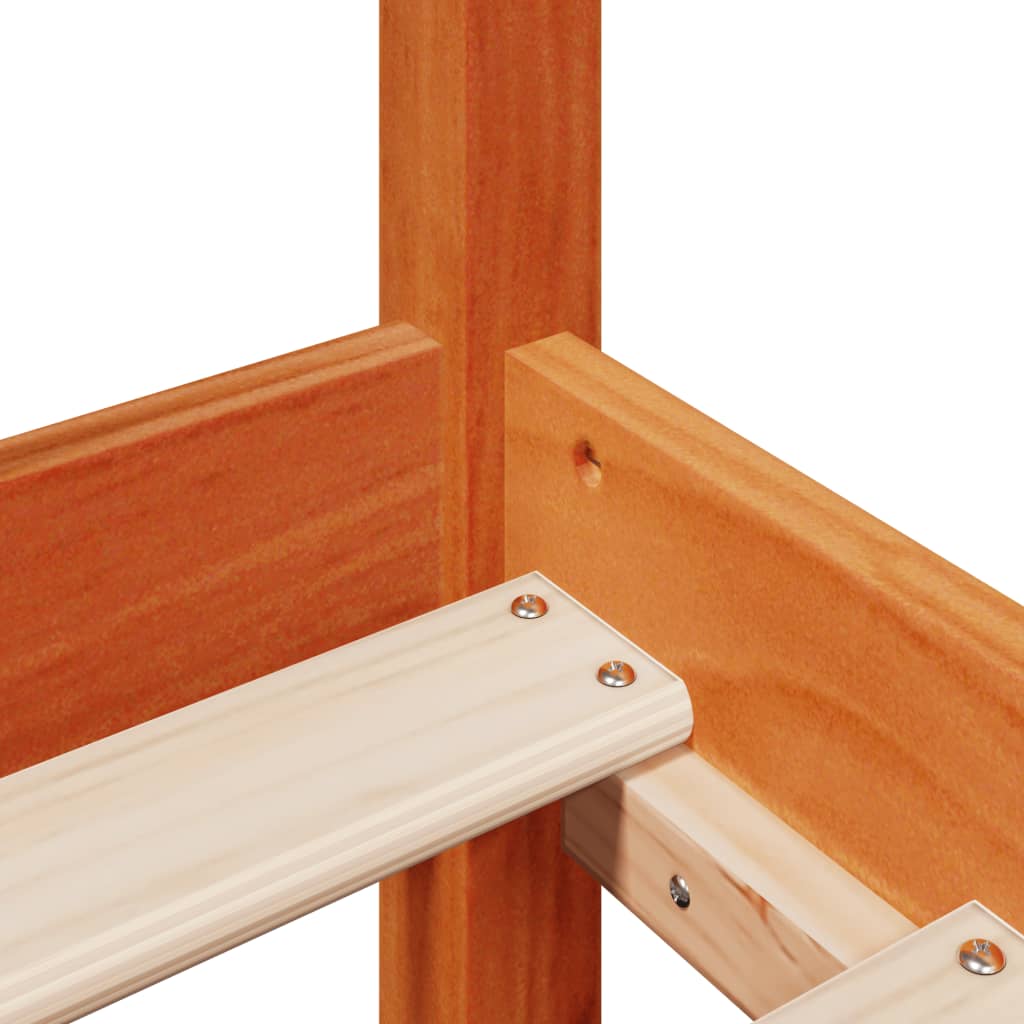 Bed Frame Without Mattress Wax Brown 160X200 Cm Solid Wood Pine