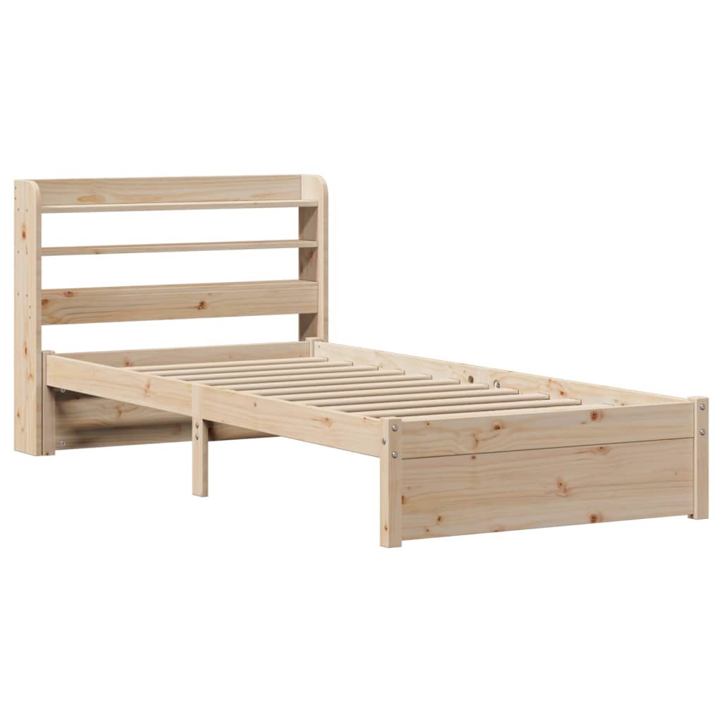 Bed Frame Headboard Without Mattress Small Single Brown White Wax brown 211.5 cm