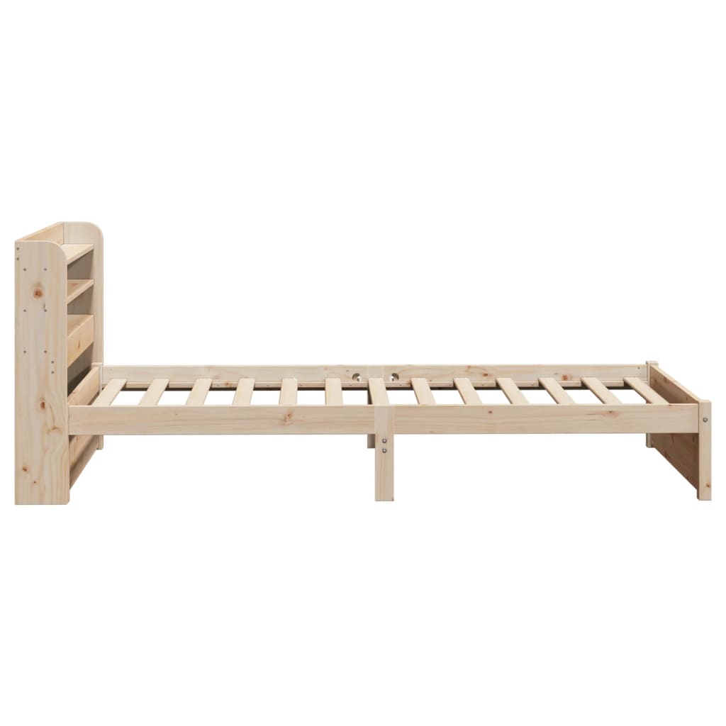 Bed Frame Headboard Without Mattress Small Single Brown White Wax brown 211.5 cm