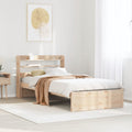 Bed Frame Headboard Without Mattress Small Single Brown White Wax brown 211.5 cm