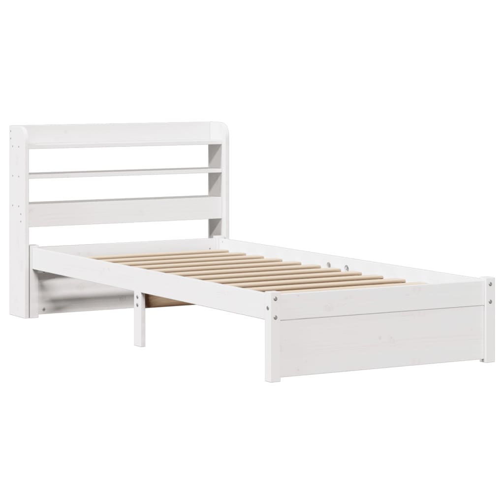 Bed Frame Headboard Without Mattress Small Single Brown White Wax brown 211.5 cm