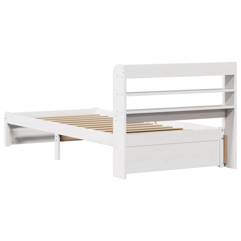 Bed Frame Headboard Without Mattress Small Single Brown White Wax brown 211.5 cm