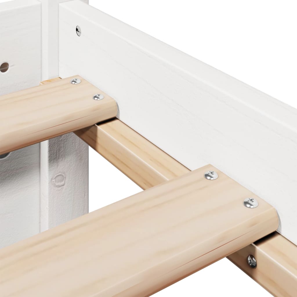 Bed Frame With Headboard Without Mattress White 140X190 Cm