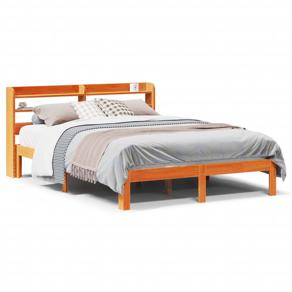 Bed Frame Without Mattress Double Solid Wood Pine