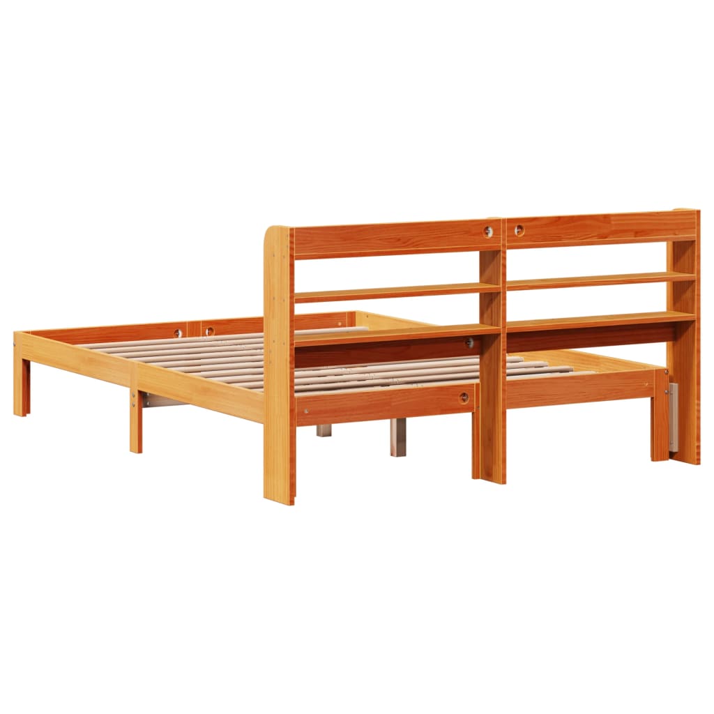 Bed Frame Without Mattress Double Solid Wood Pine