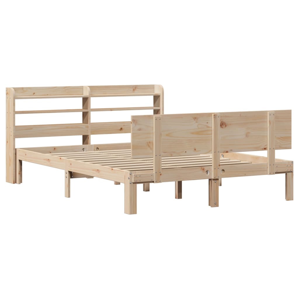 Bed Frame With Headboard Without Mattress 140X190 Cm