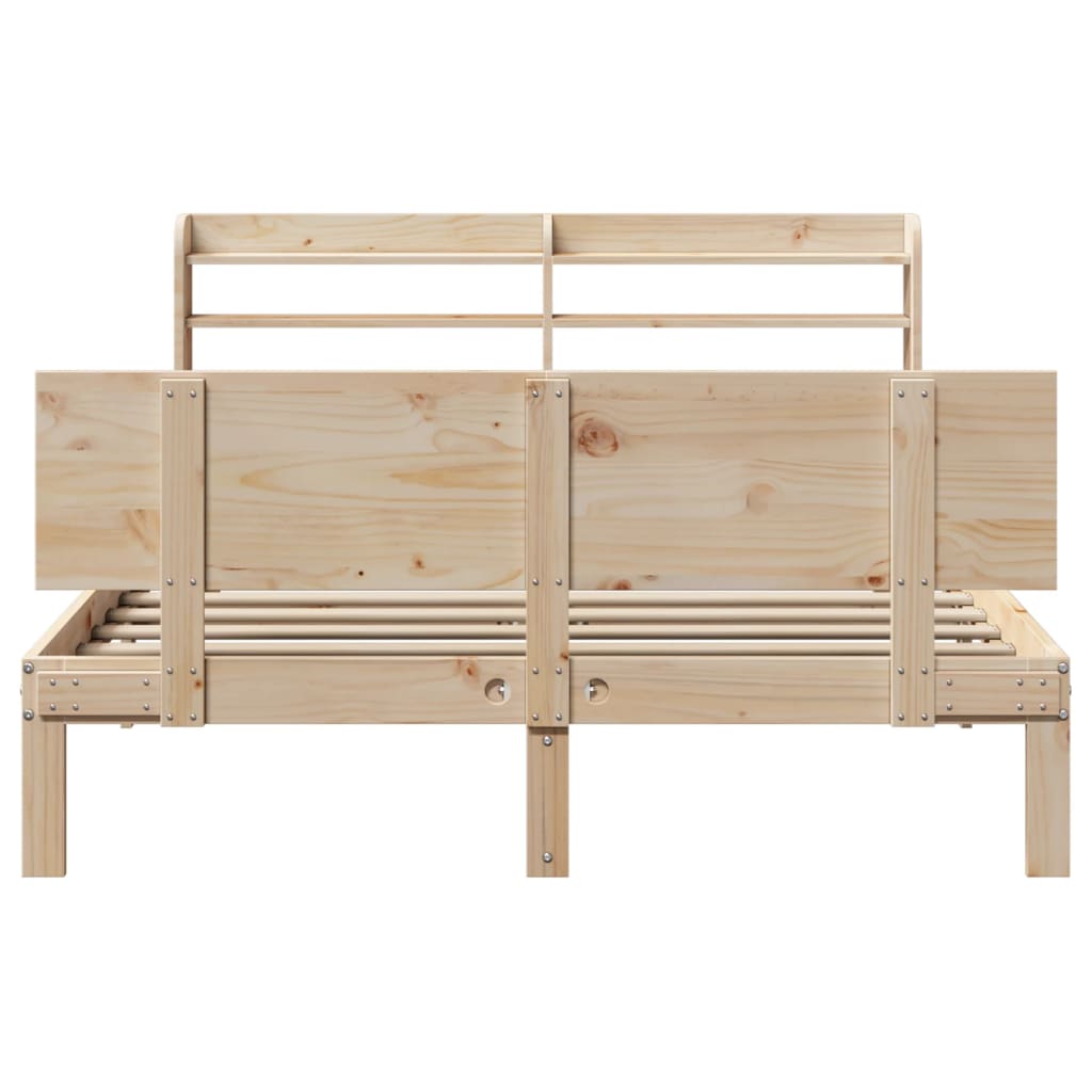 Bed Frame With Headboard Without Mattress 140X190 Cm