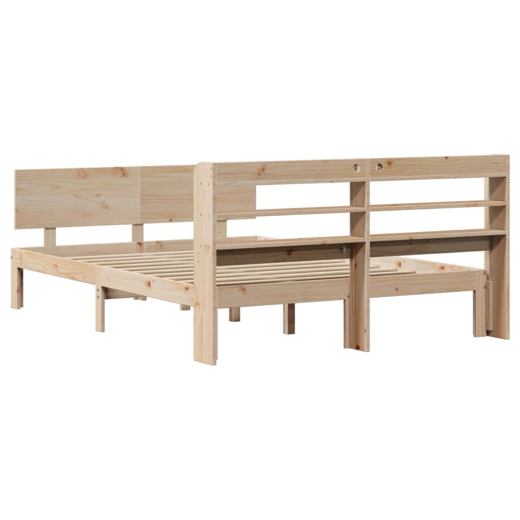 Bed Frame With Headboard Without Mattress 140X190 Cm