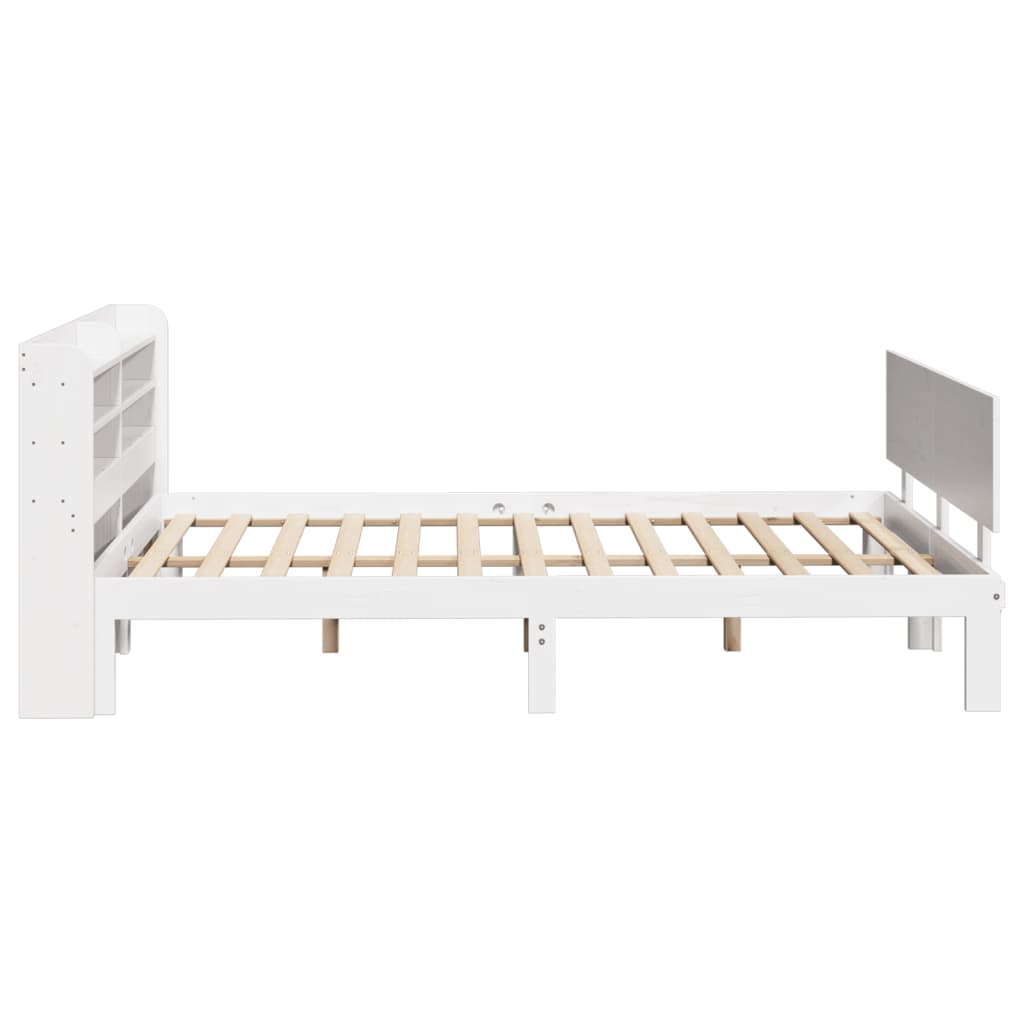Bed Frame With Headboard Without Mattress White 140X190 Cm