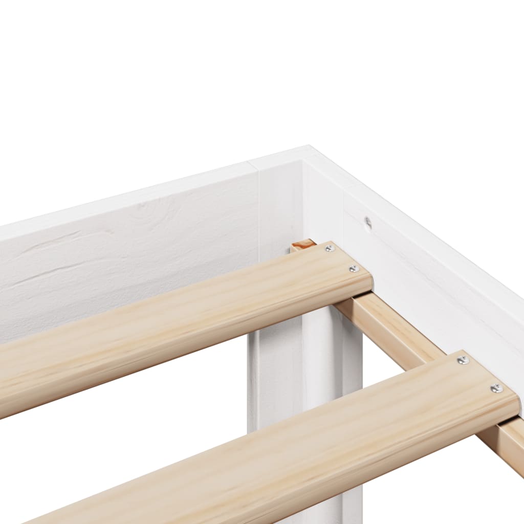 Bed Frame With Headboard Without Mattress White 140X190 Cm