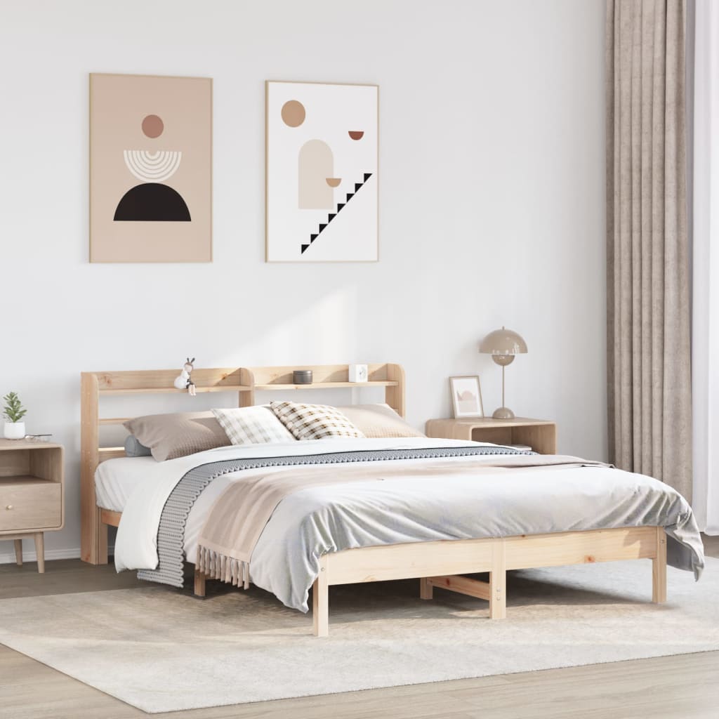 Bed Frame Without Mattress King Size Solid Wood Pine