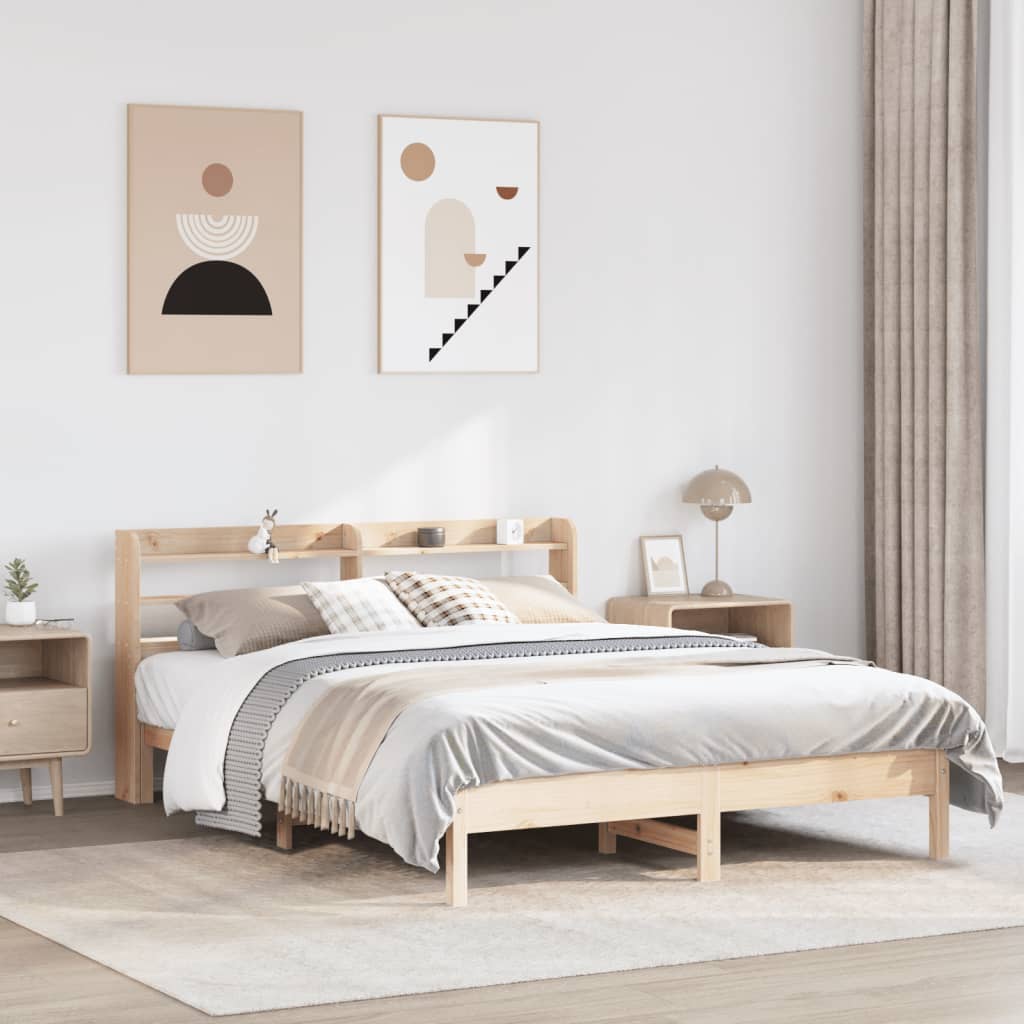 Bed Frame Without Mattress King Size Solid Wood Pine