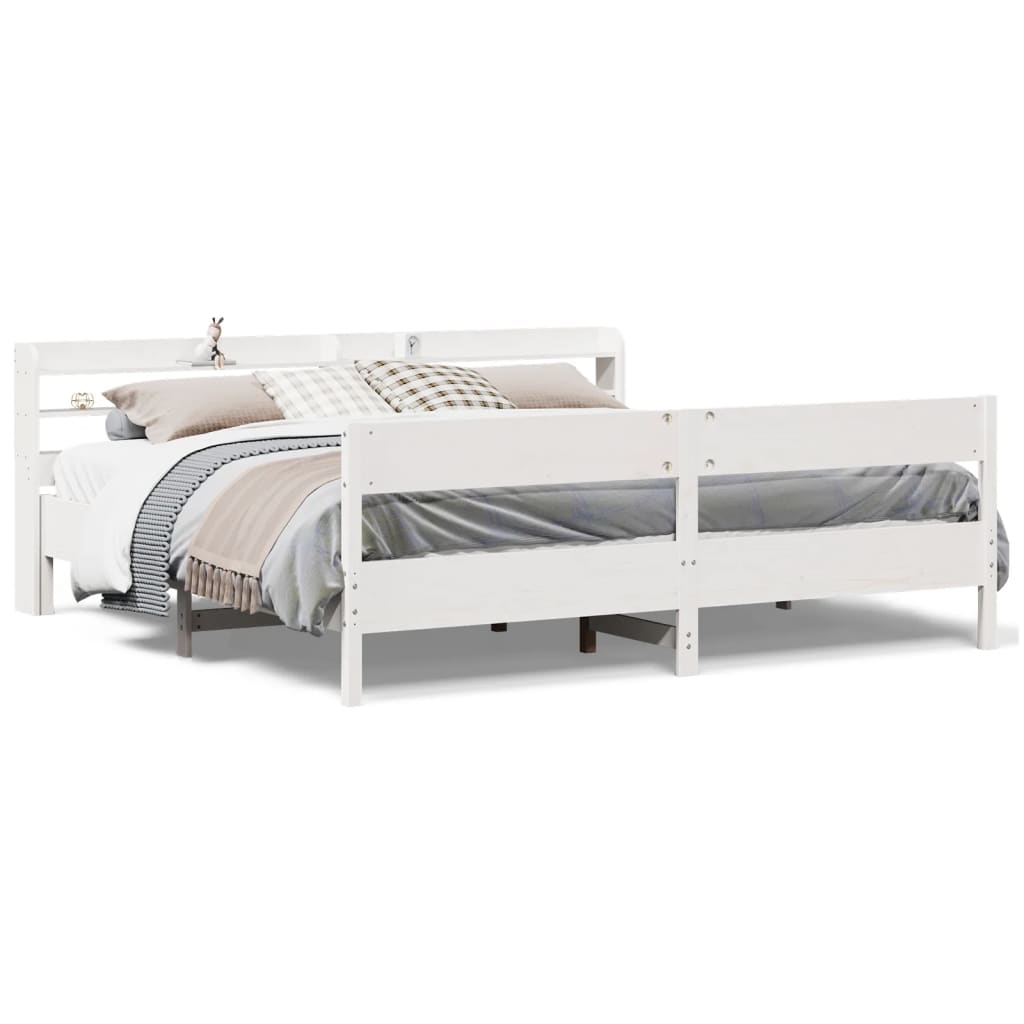 Bed Frame Without Mattress Solid Wood Pine Natural Wax Brown Bedroom Furniture