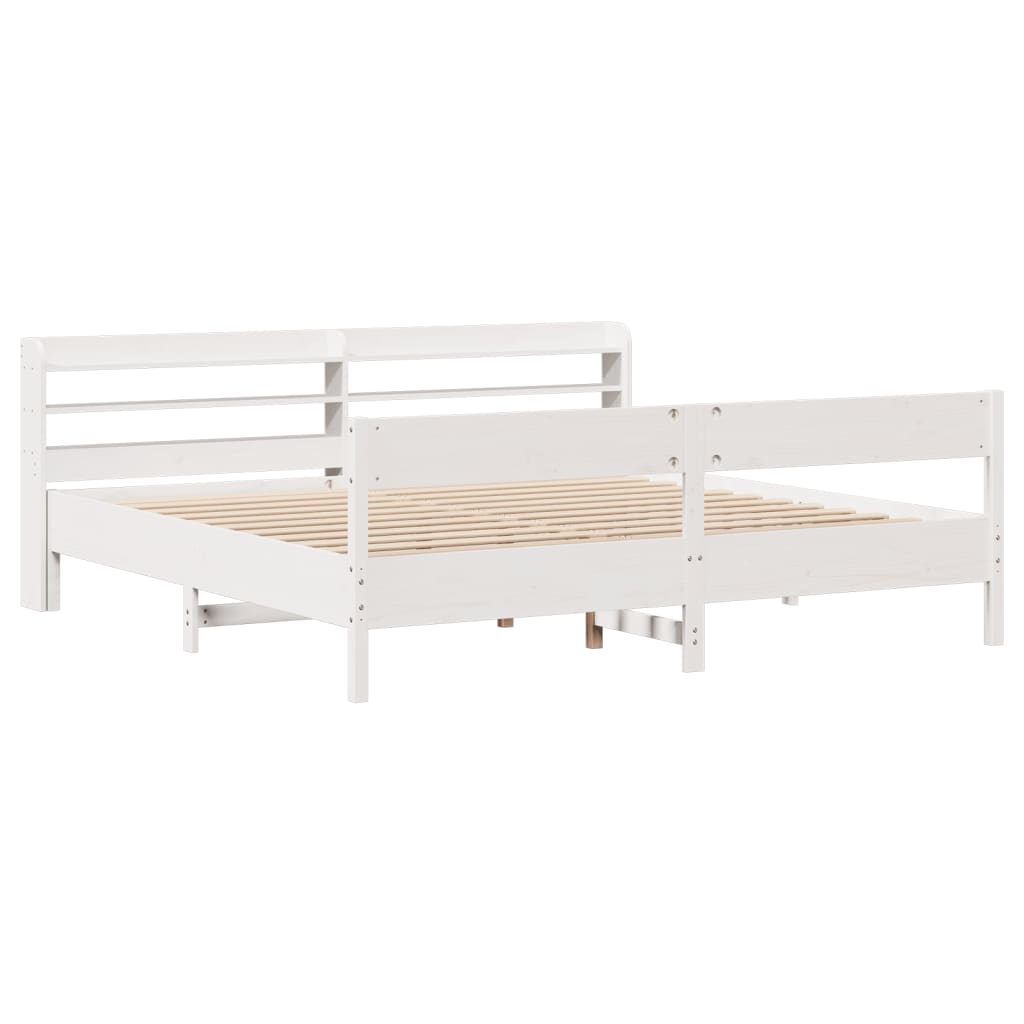 Bed Frame Without Mattress Solid Wood Pine Natural Wax Brown Bedroom Furniture