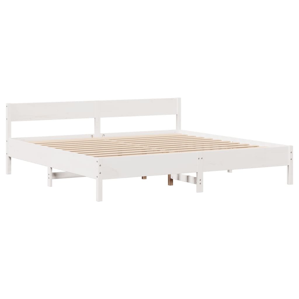 Bed Frame Without Mattress Solid Wood Pine Natural Wax Brown Bedroom Furniture