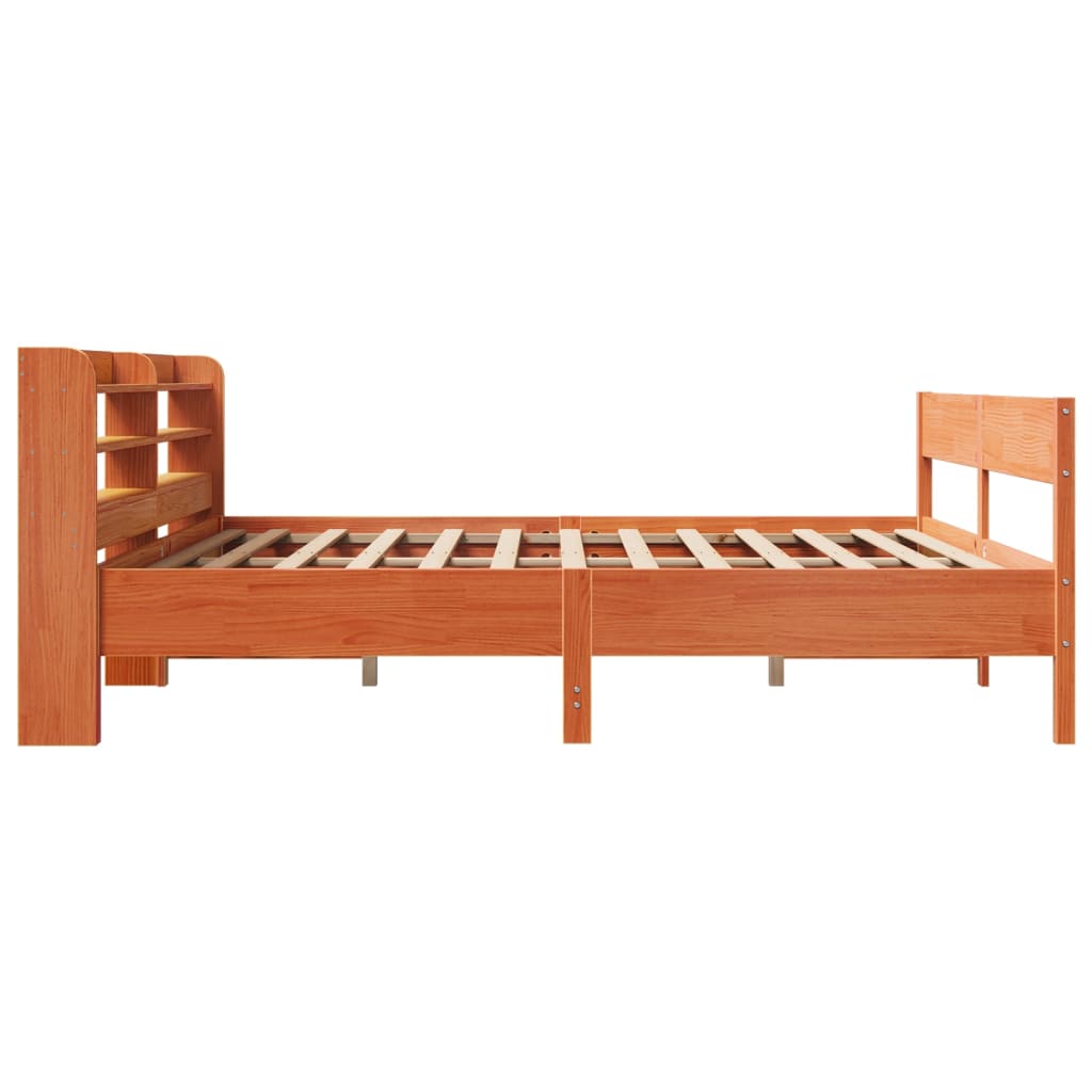 Bed Frame Without Mattress Solid Wood Pine Natural Wax Brown Bedroom Furniture