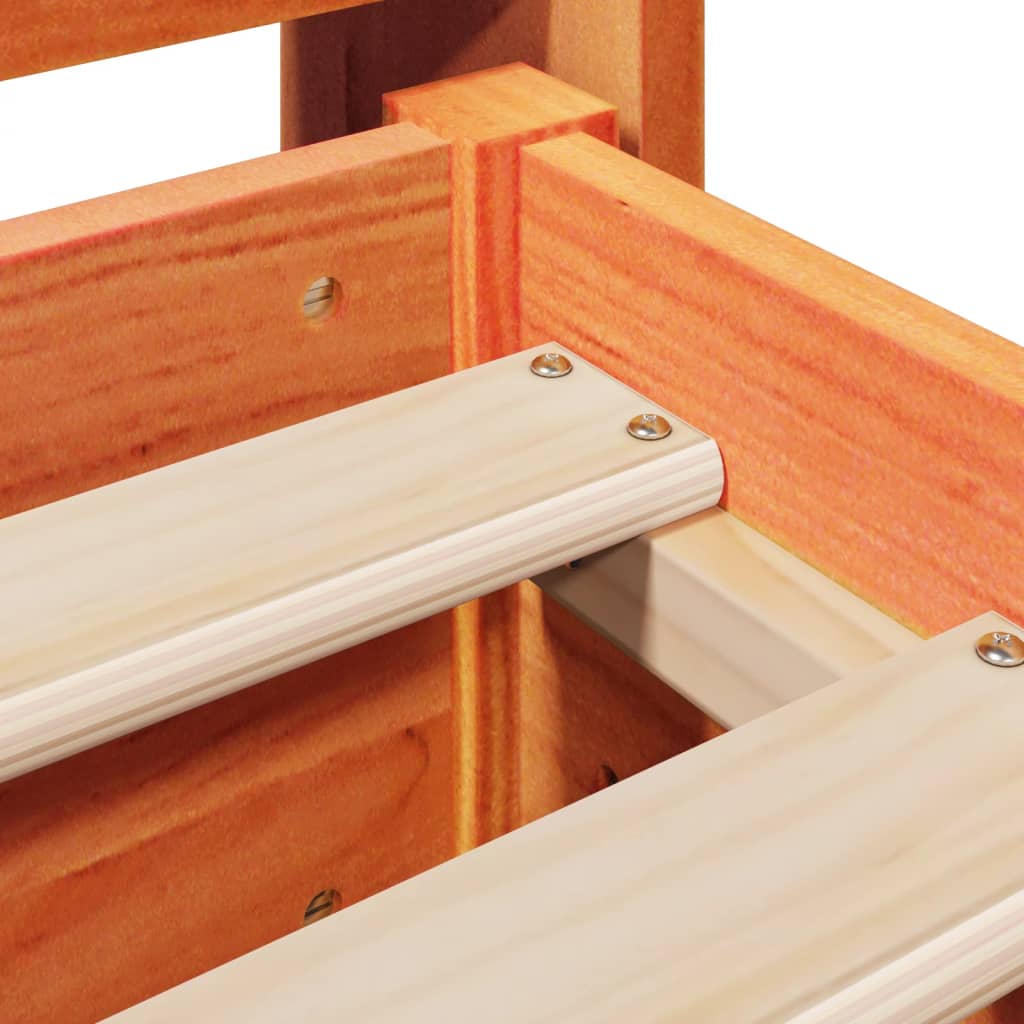 Bed Frame Without Mattress Solid Wood Pine Natural Wax Brown Bedroom Furniture