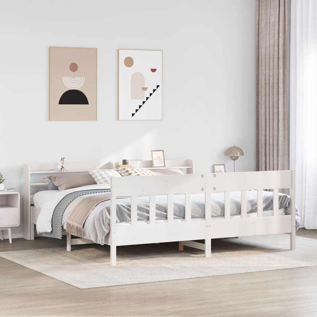 Bed Frame Without Mattress Solid Wood Pine