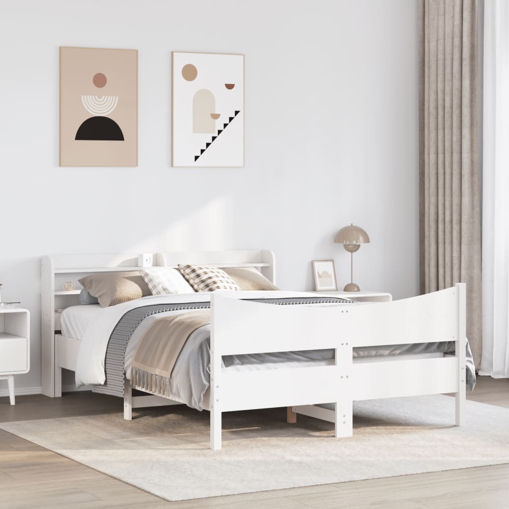 Bed Frame With Headboard Double Solid Wood Pine