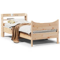 Bed Frame With Headboard Double Solid Wood Pine
