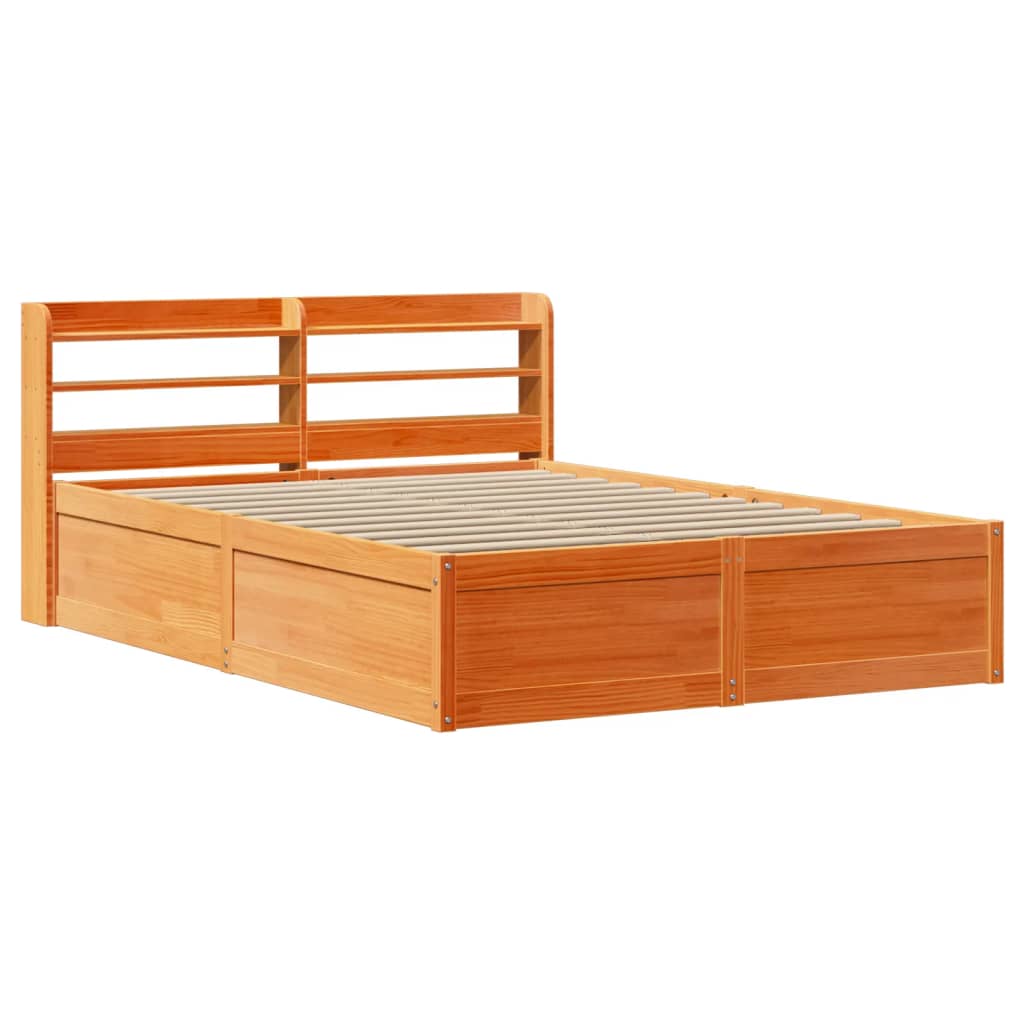 Bed Frame With Headboard Solid Wood Pine 1