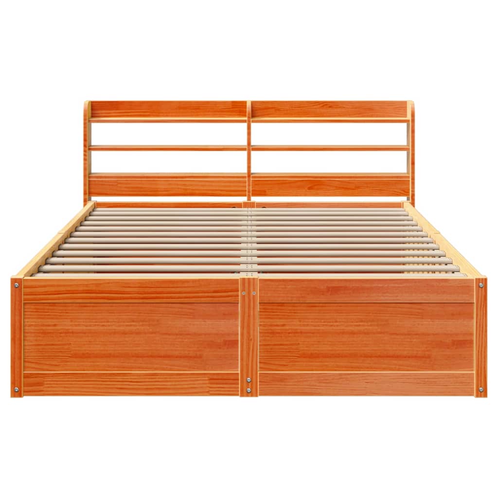 Bed Frame With Headboard Solid Wood Pine 1