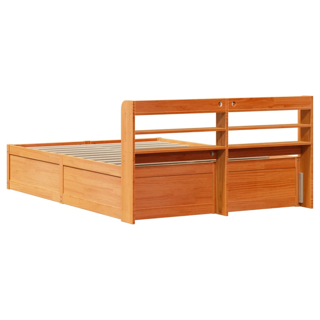 Bed Frame With Headboard Solid Wood Pine 1