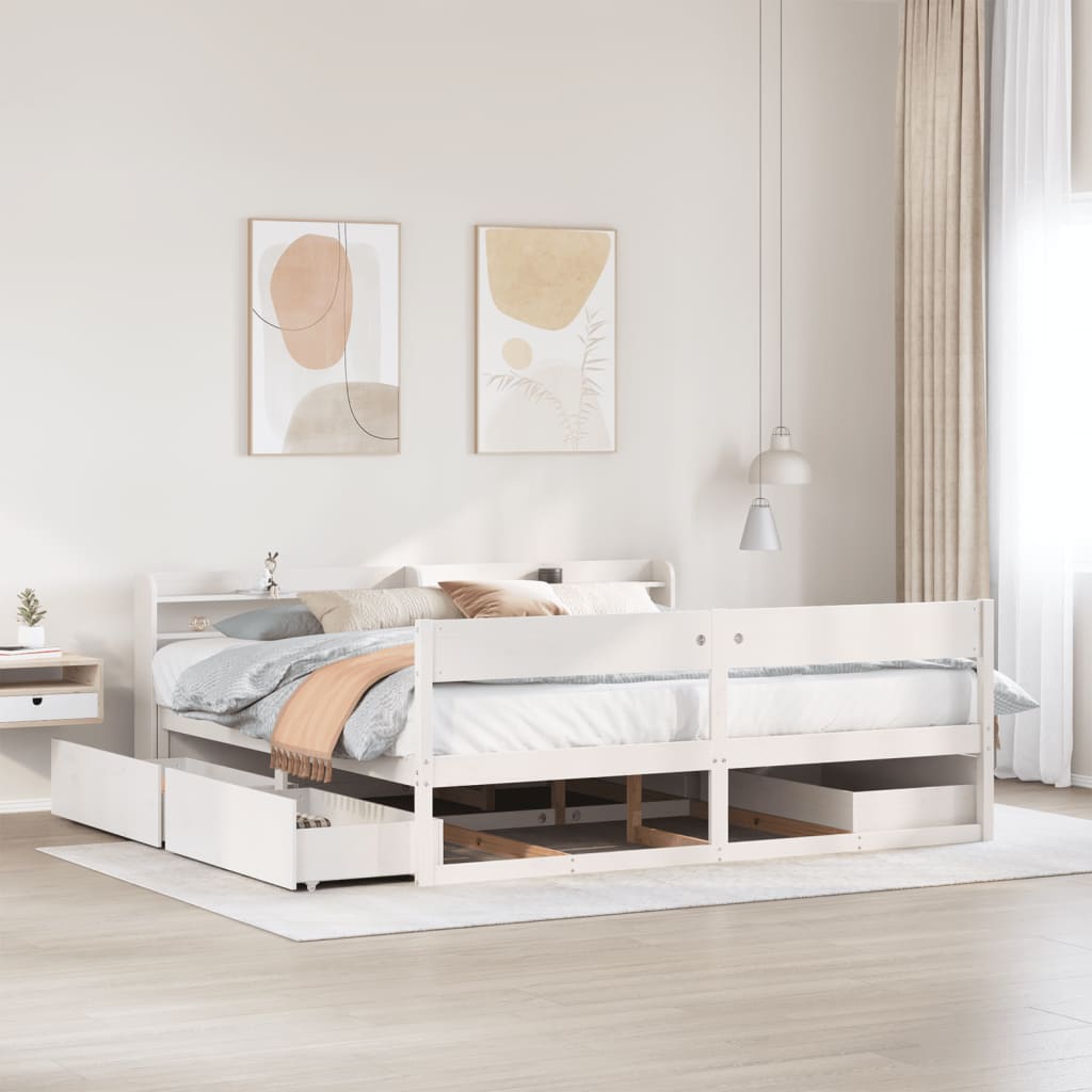 Bed Frame Without Mattress Solid Wood Pine