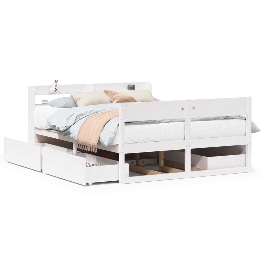 Bed Frame Without Mattress Solid Wood Pine