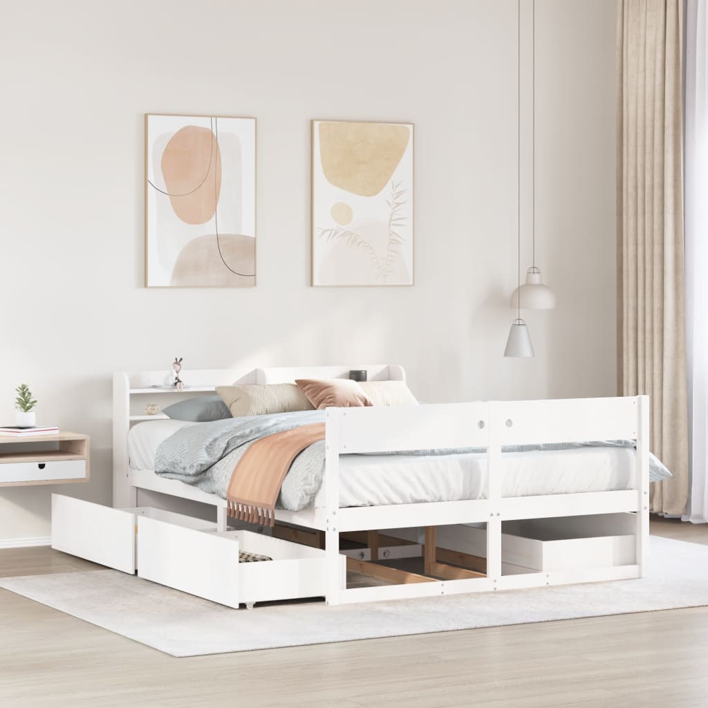 Bed Frame Without Mattress Solid Wood Pine