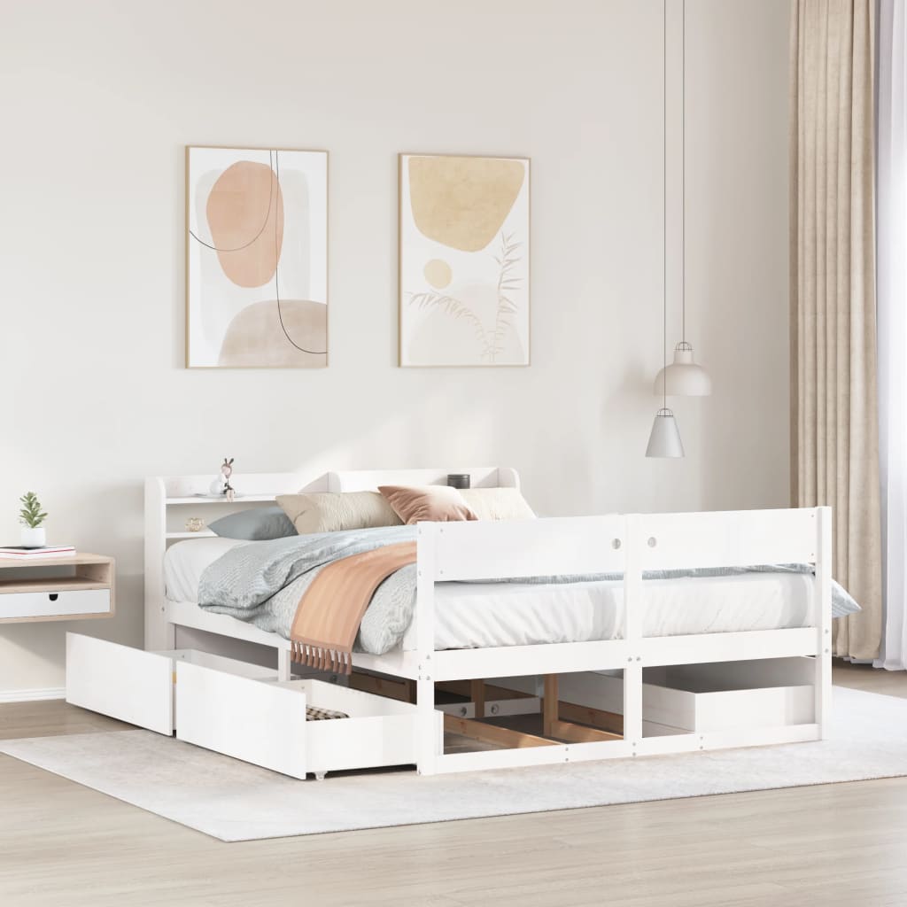 Bed Frame Without Mattress Solid Wood Pine
