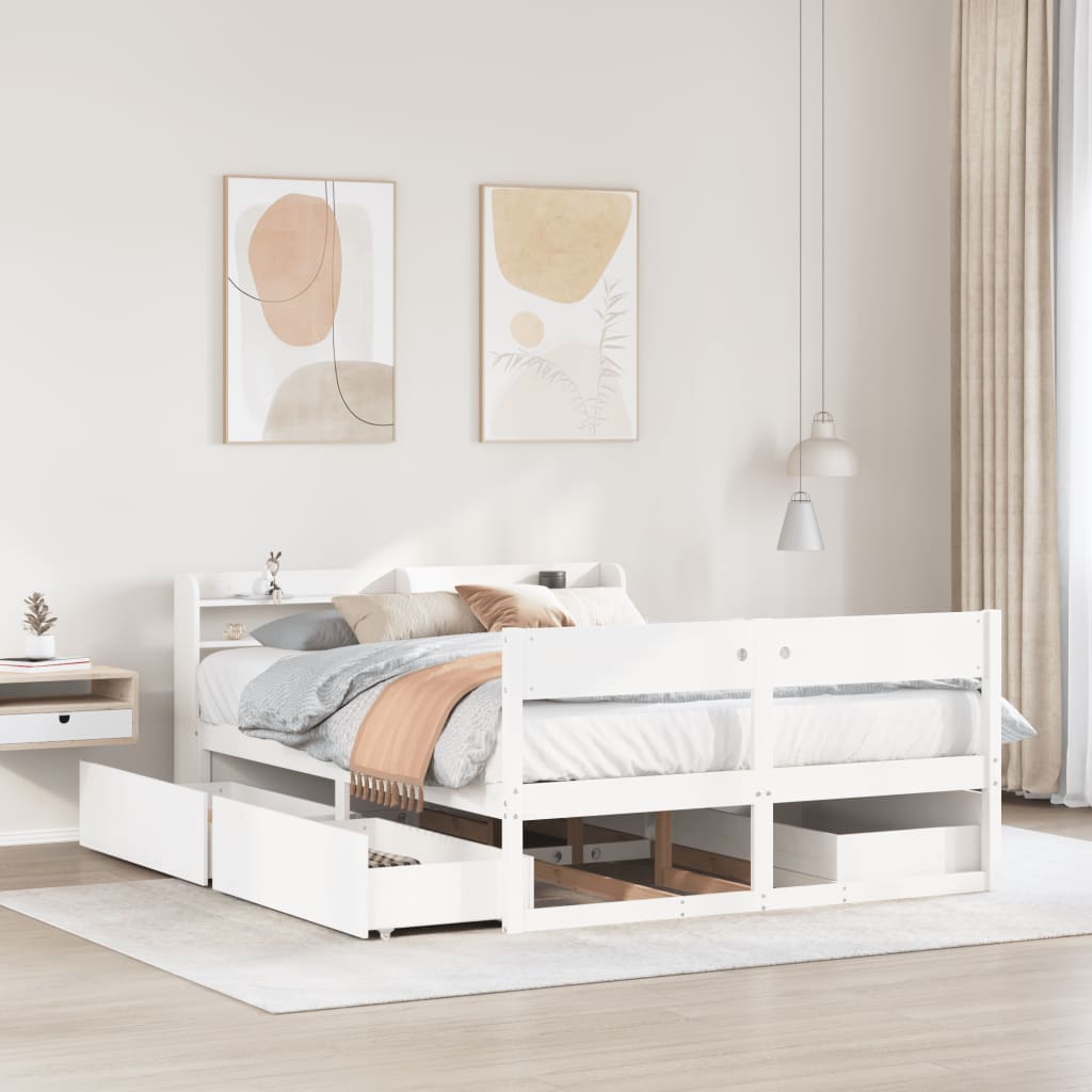 Bed Frame Without Mattress Solid Wood Pine