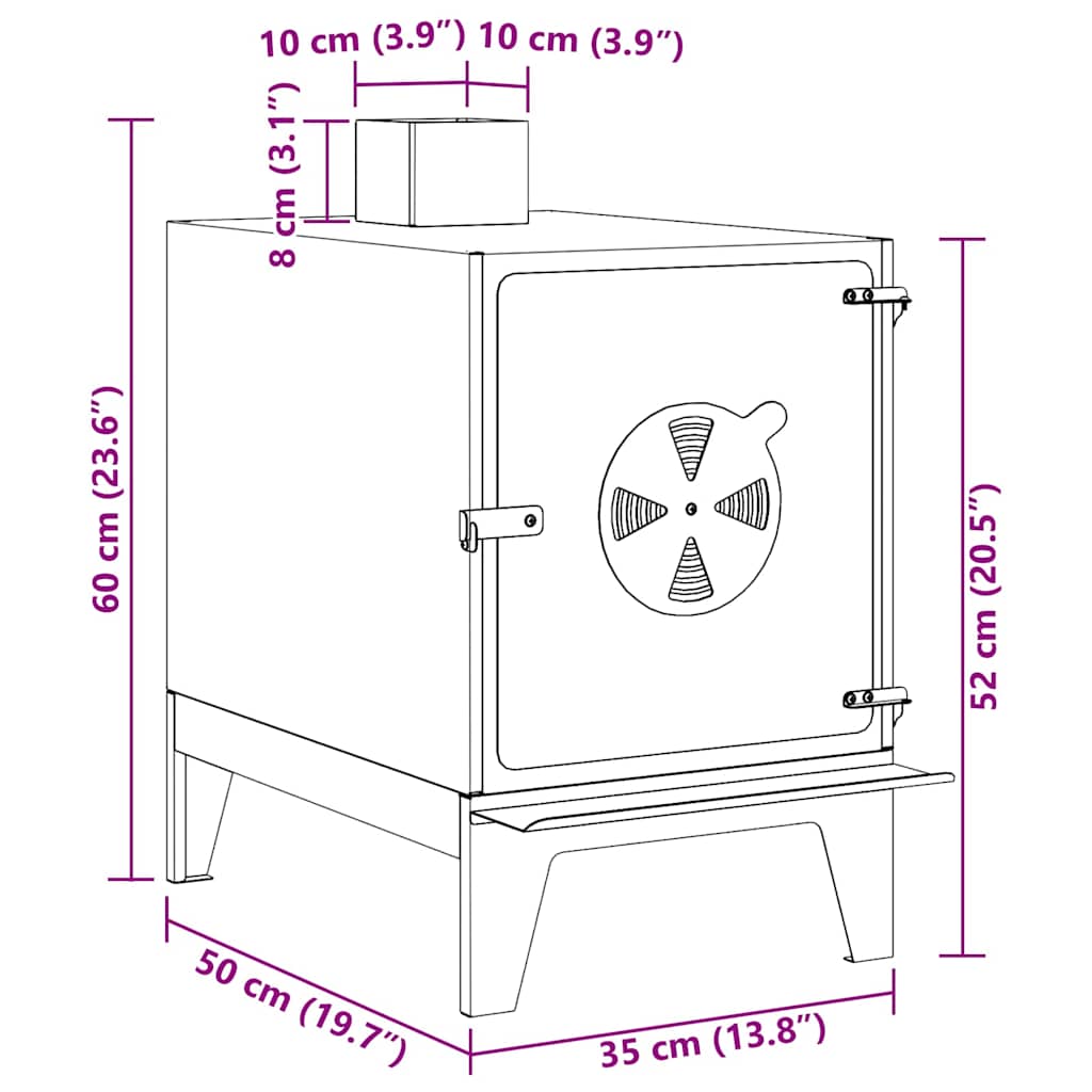 Camping Stove 35 X 50 X 60 Cm Cold-Rolled Steel