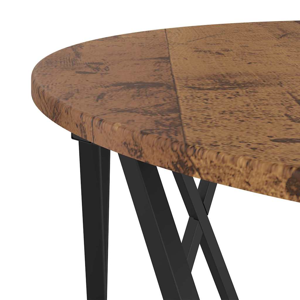 Coffee Table 80 X 80 X 42 Cm Engineered Wood And Steel