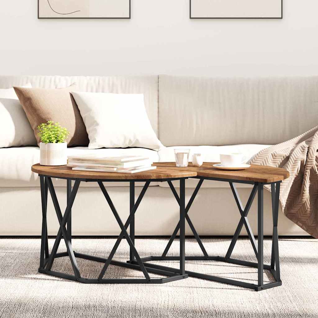 Coffee Table 80 X 80 X 42 Cm Engineered Wood And Steel