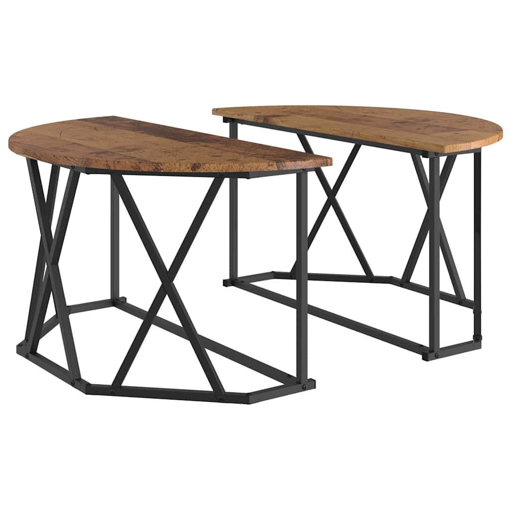 Coffee Table 80 X 80 X 42 Cm Engineered Wood And Steel