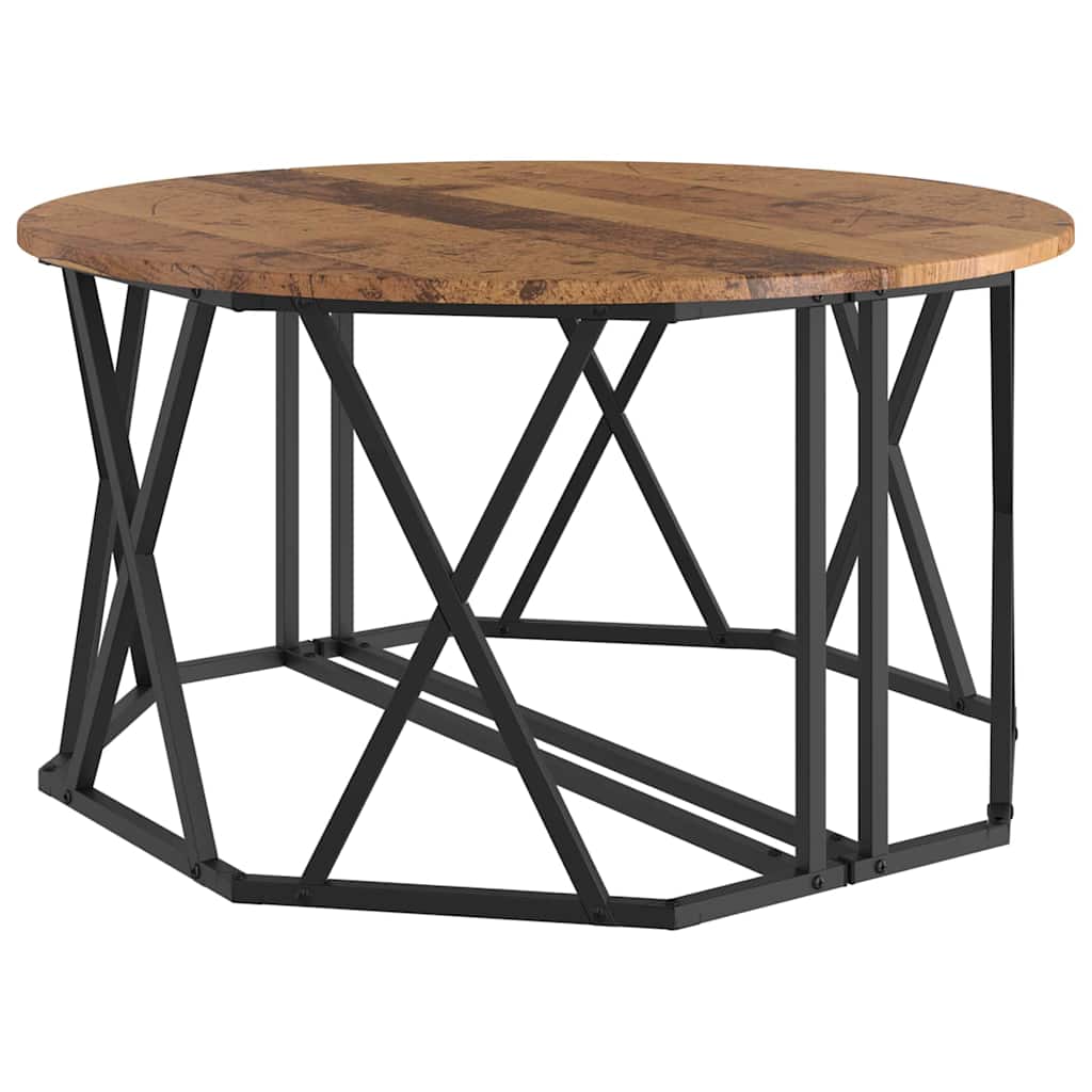 Coffee Table 80 X 80 X 42 Cm Engineered Wood And Steel