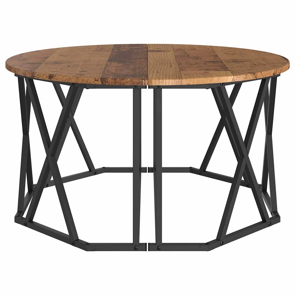 Coffee Table 80 X 80 X 42 Cm Engineered Wood And Steel