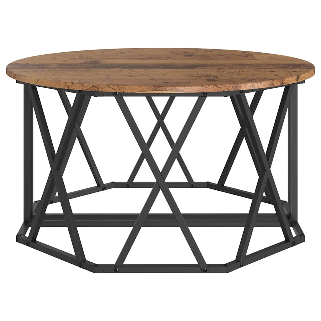 Coffee Table 80 X 80 X 42 Cm Engineered Wood And Steel