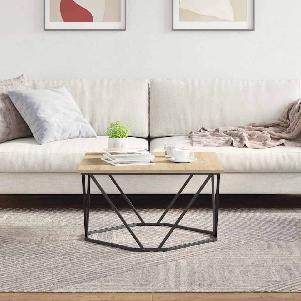 Coffee Table Large Square Living Room Furniture Centre 80X80Cm Smoked Oak 80 Cm