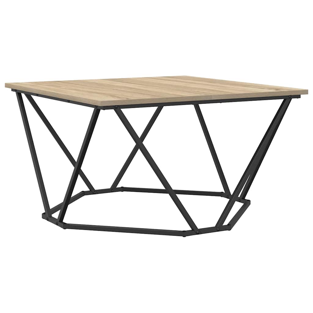 Coffee Table Large Square Living Room Furniture Centre 80X80Cm Smoked Oak 80 Cm