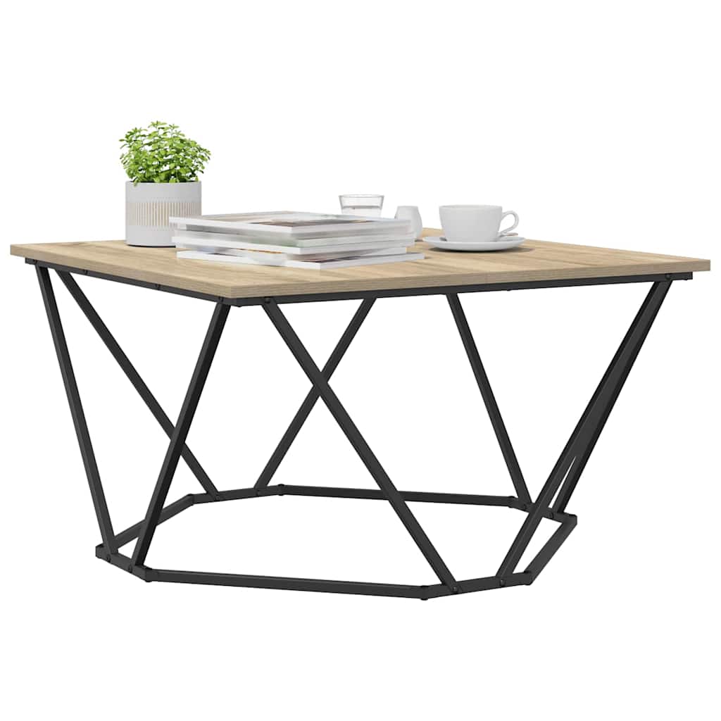 Coffee Table Large Square Living Room Furniture Centre 80X80Cm Smoked Oak 80 Cm
