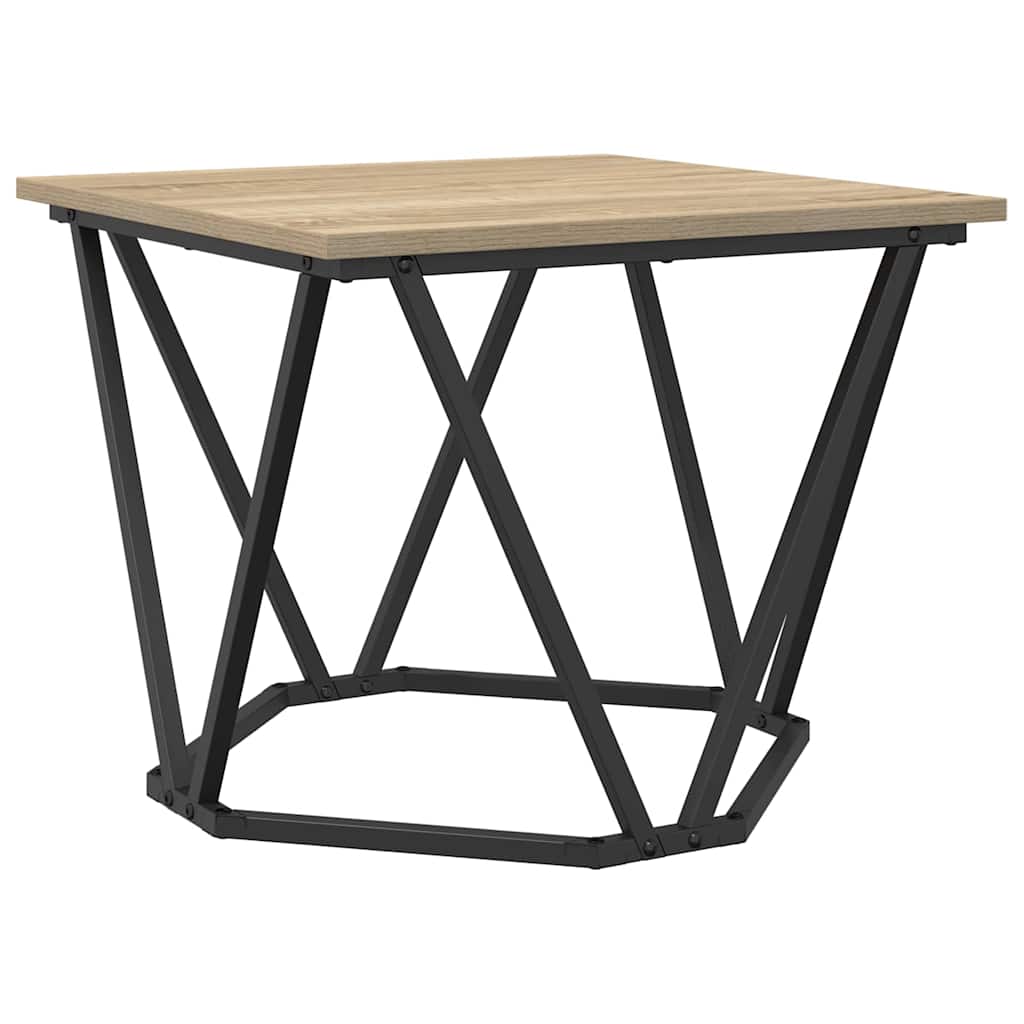 Coffee Table 3 Piece Set Engineered Wood & Steel Industrial Living Room Old Wood
